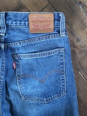 Levi's Women's Blue Straight Leg Jeans with Signature Back Pocket
